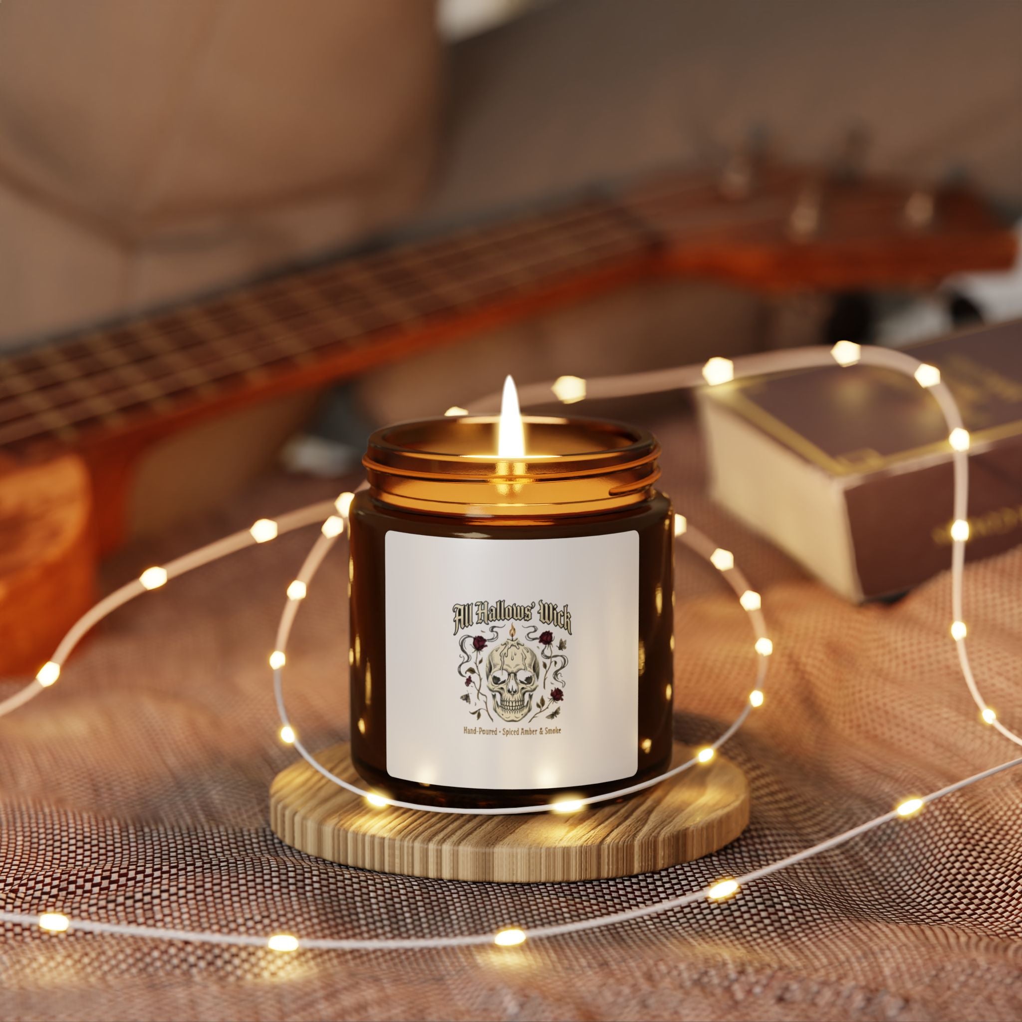 Halloween Scented Soy Candle (Multi-Size, Amber Jar)