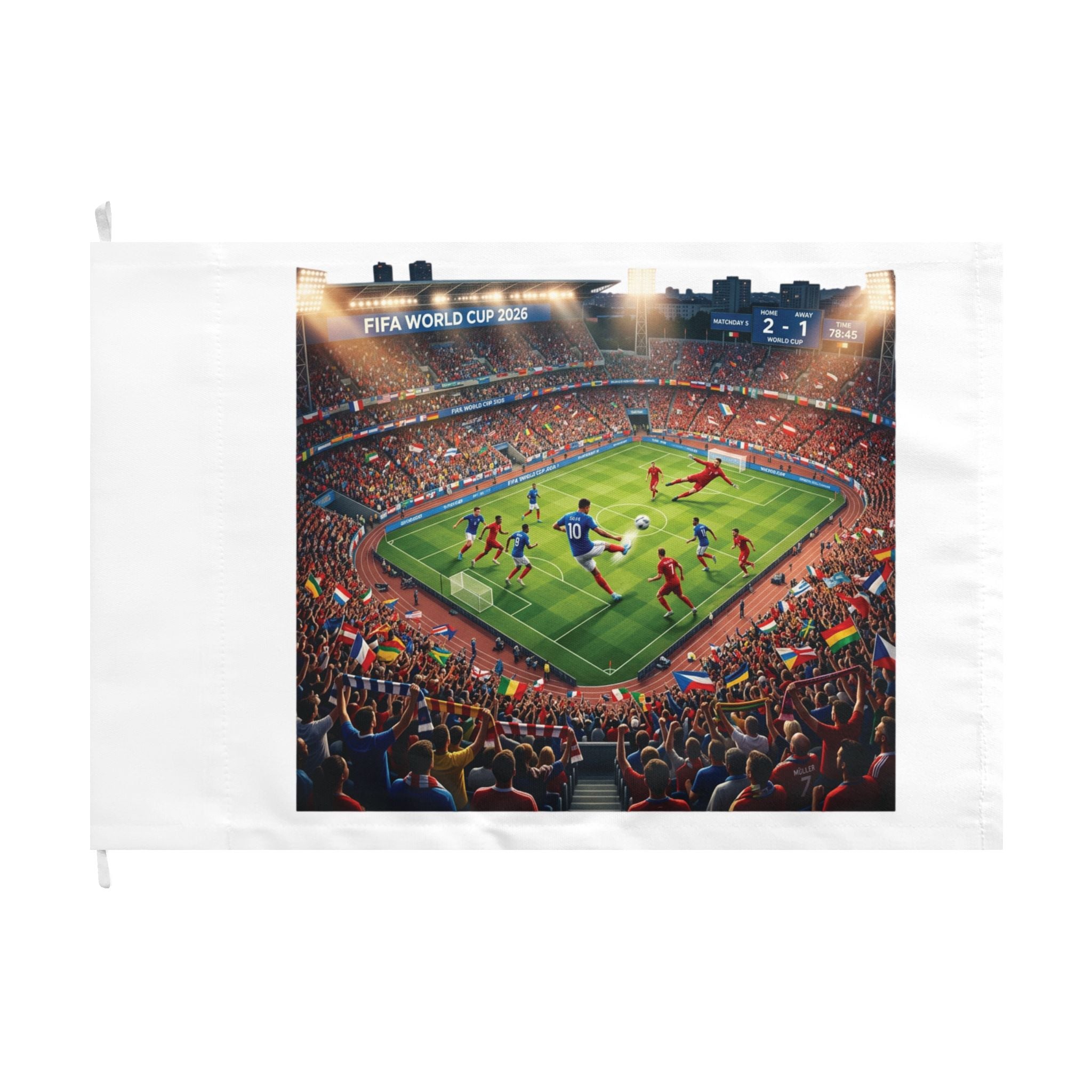 Soccer Stadium Crowd Double-Sided Flag — Football Match Fan Banner