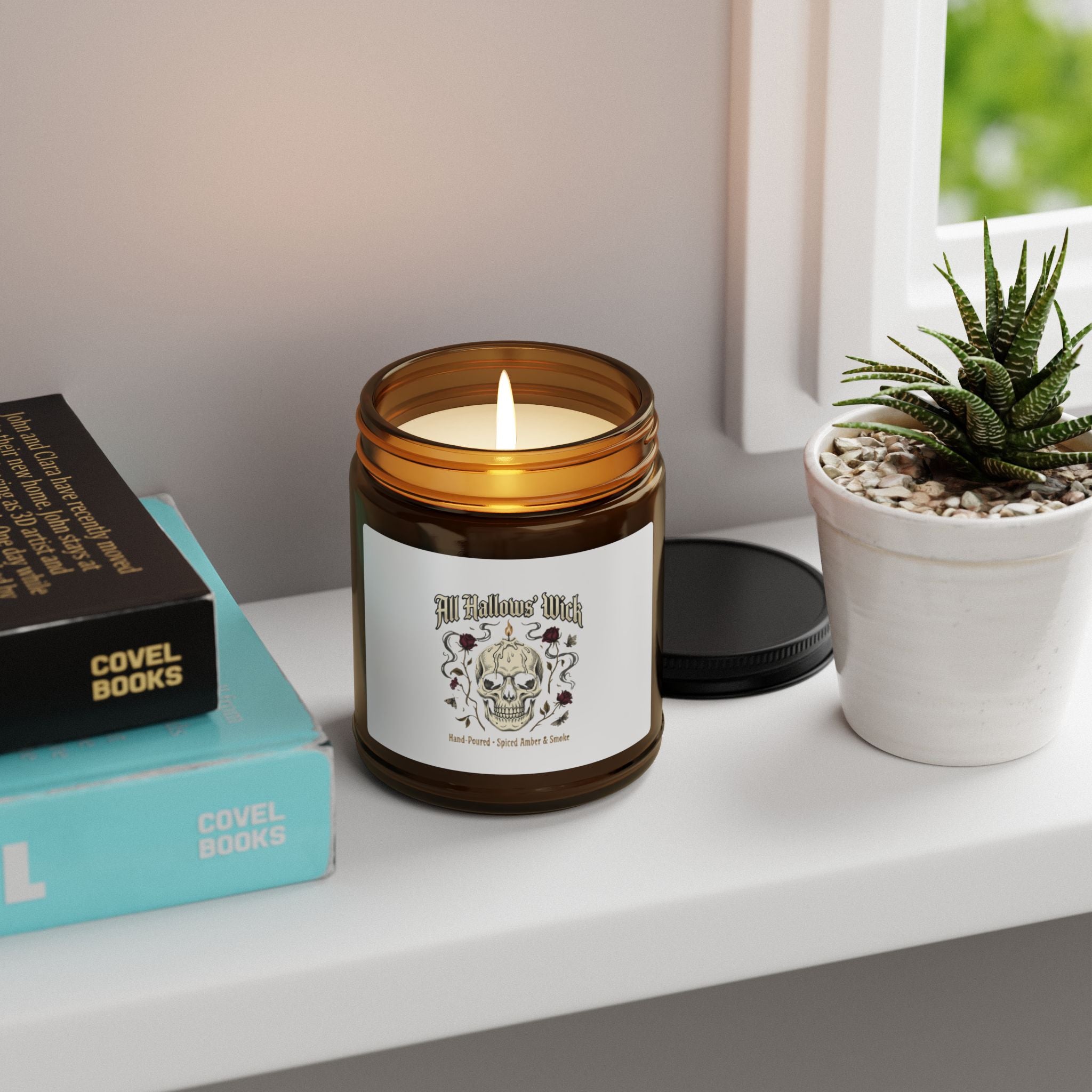 Halloween Scented Soy Candle (Multi-Size, Amber Jar)