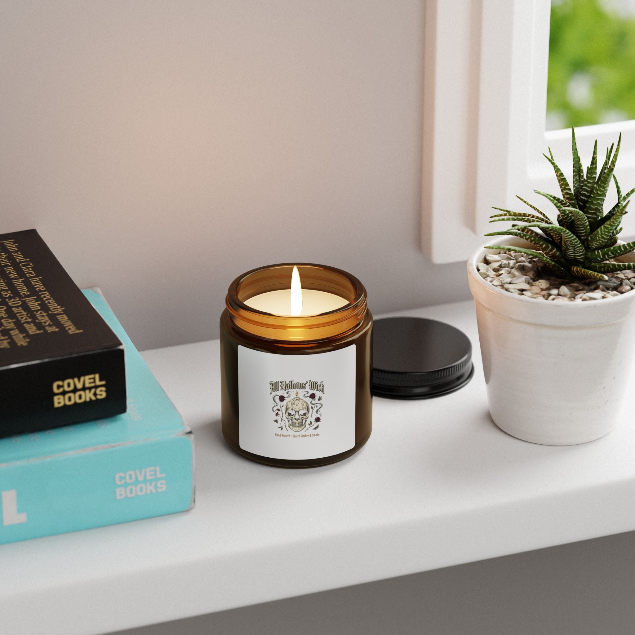 Halloween Scented Soy Candle (Multi-Size, Amber Jar)