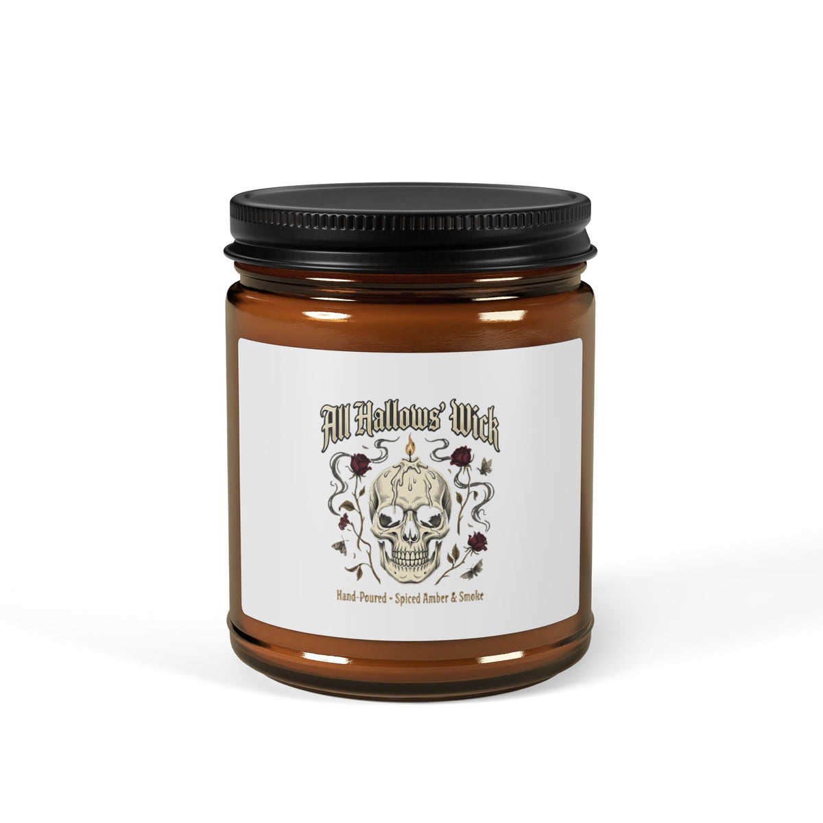Halloween Scented Soy Candle (Multi-Size, Amber Jar)